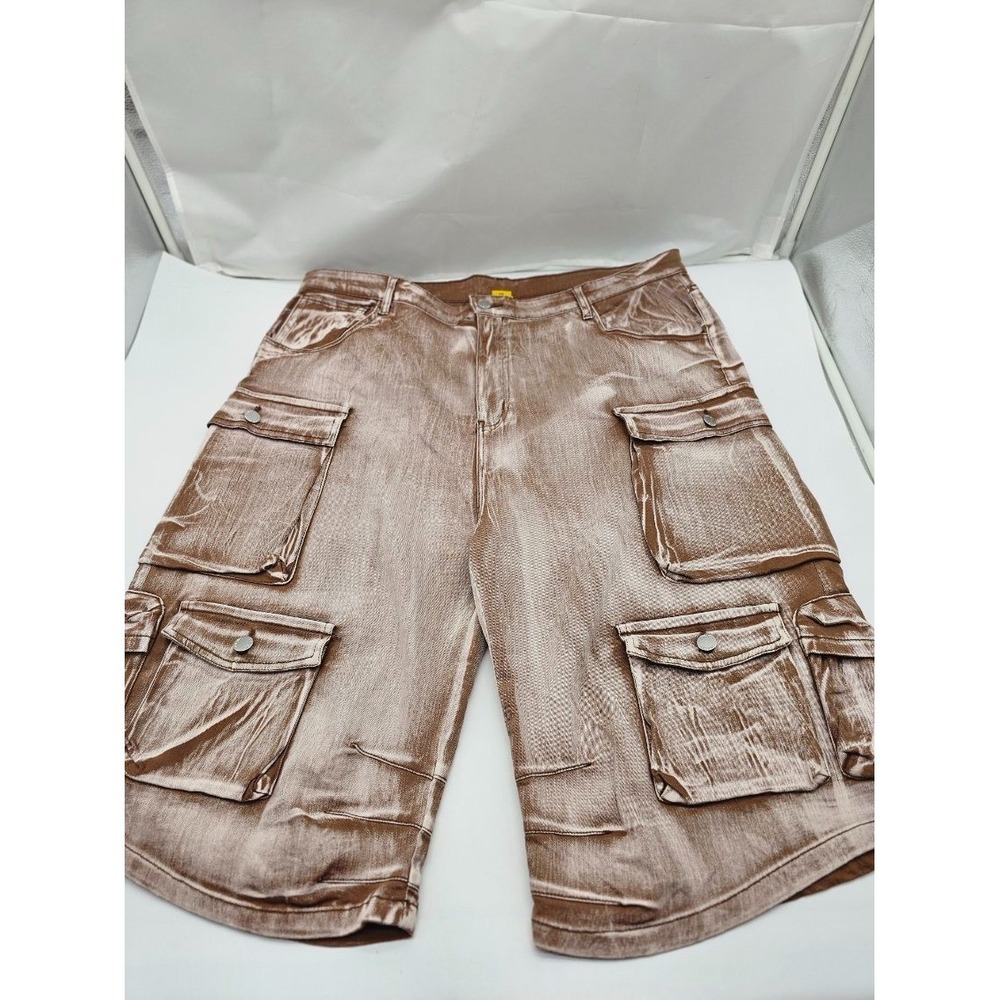 Daisy Brown Inspired Acid Wash Denim Cargo Shorts Women's 3X Stretch